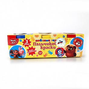 Пальчиковые краски «Союзмультфильм», 3 цвета (Multi Art, OE375FP-CRTsim)